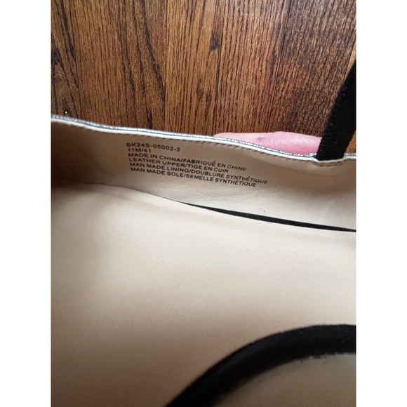 Saks Fifth Avenue Womens Silver Leather Square Toe Mary Jane Ballet Flats 11M - Picture 6 of 8